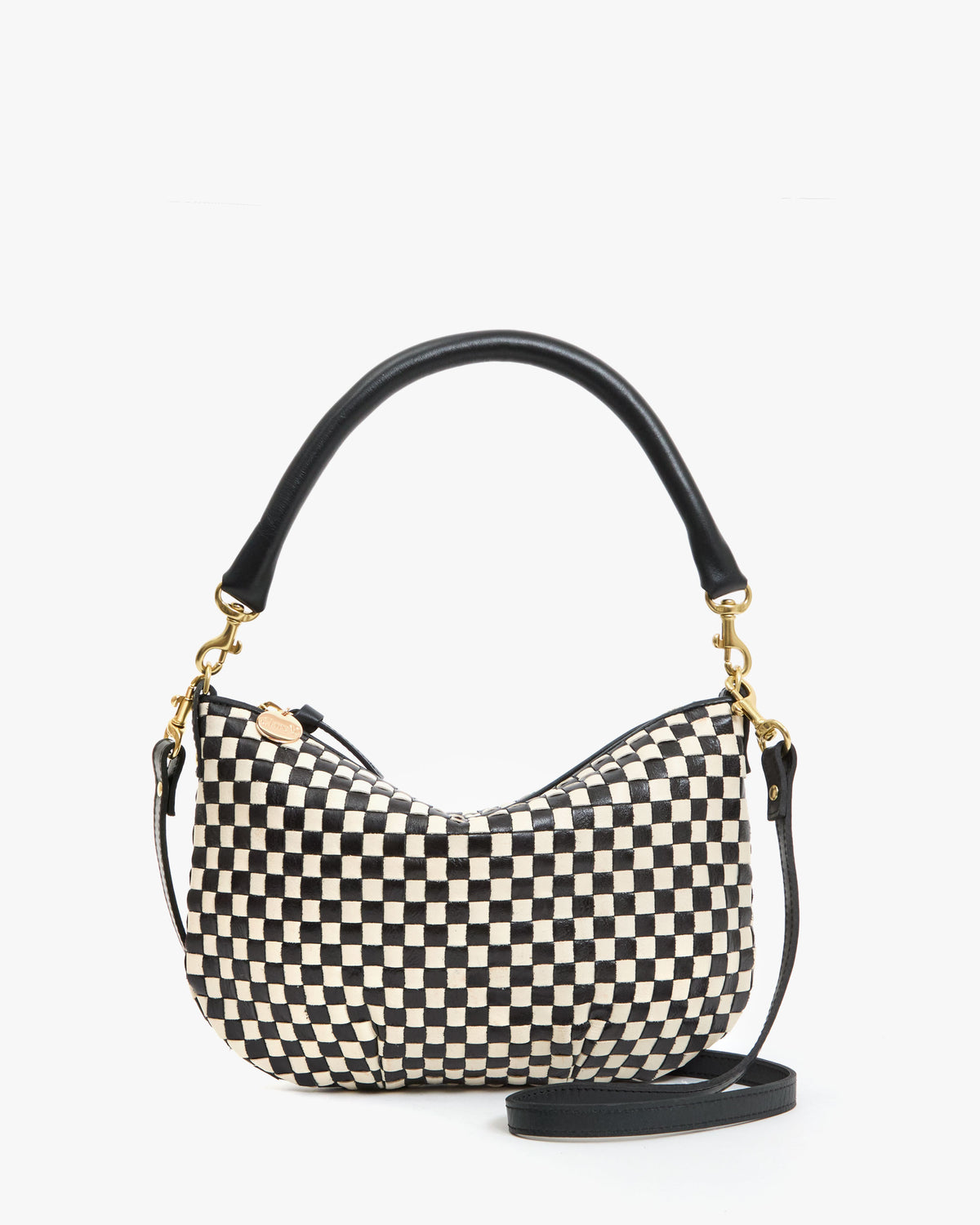 Clare V. Petit Moyen Messenger - Black/Cream