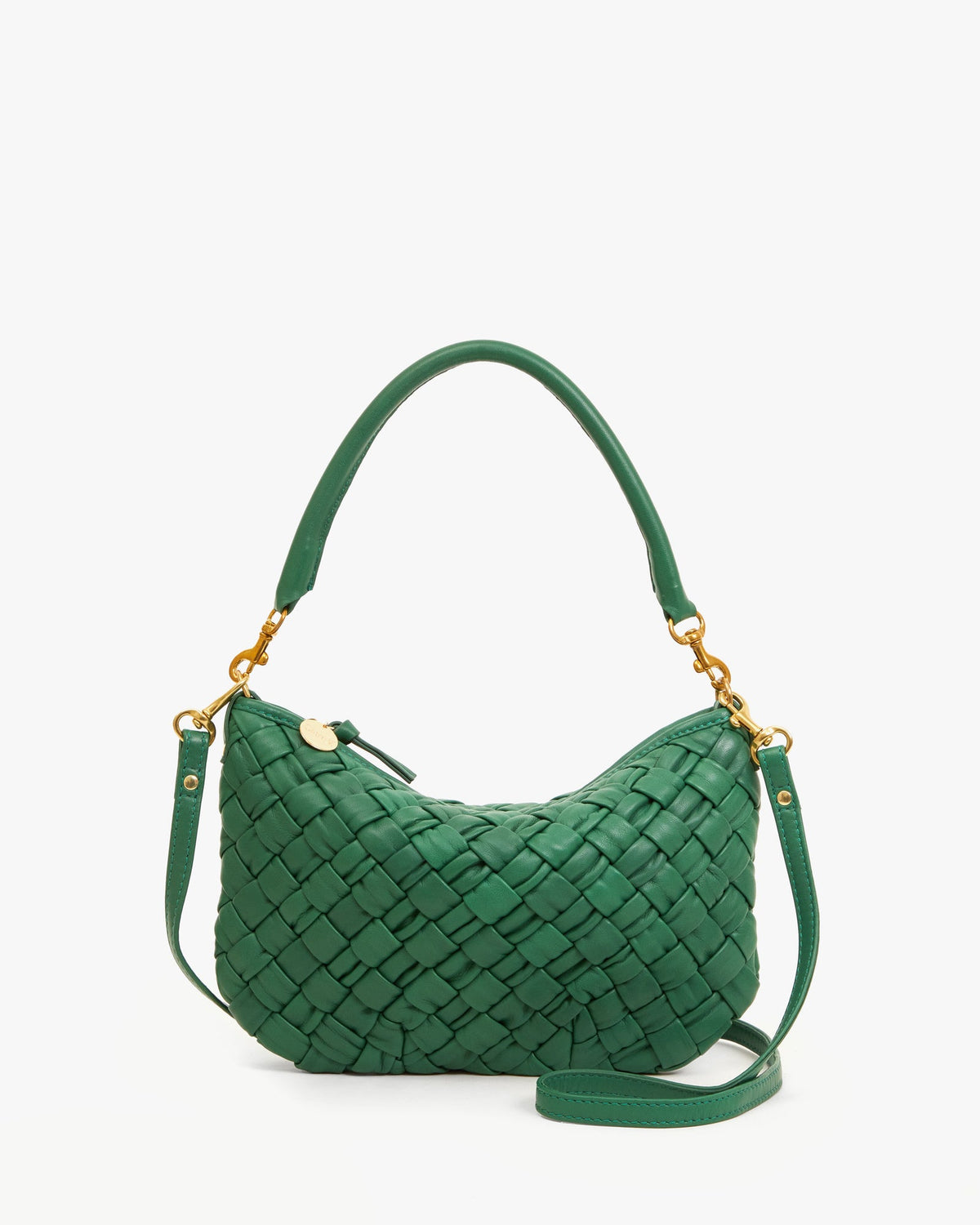 Clare V. Petit Moyen Fern Puffy Woven Nappa Messenger