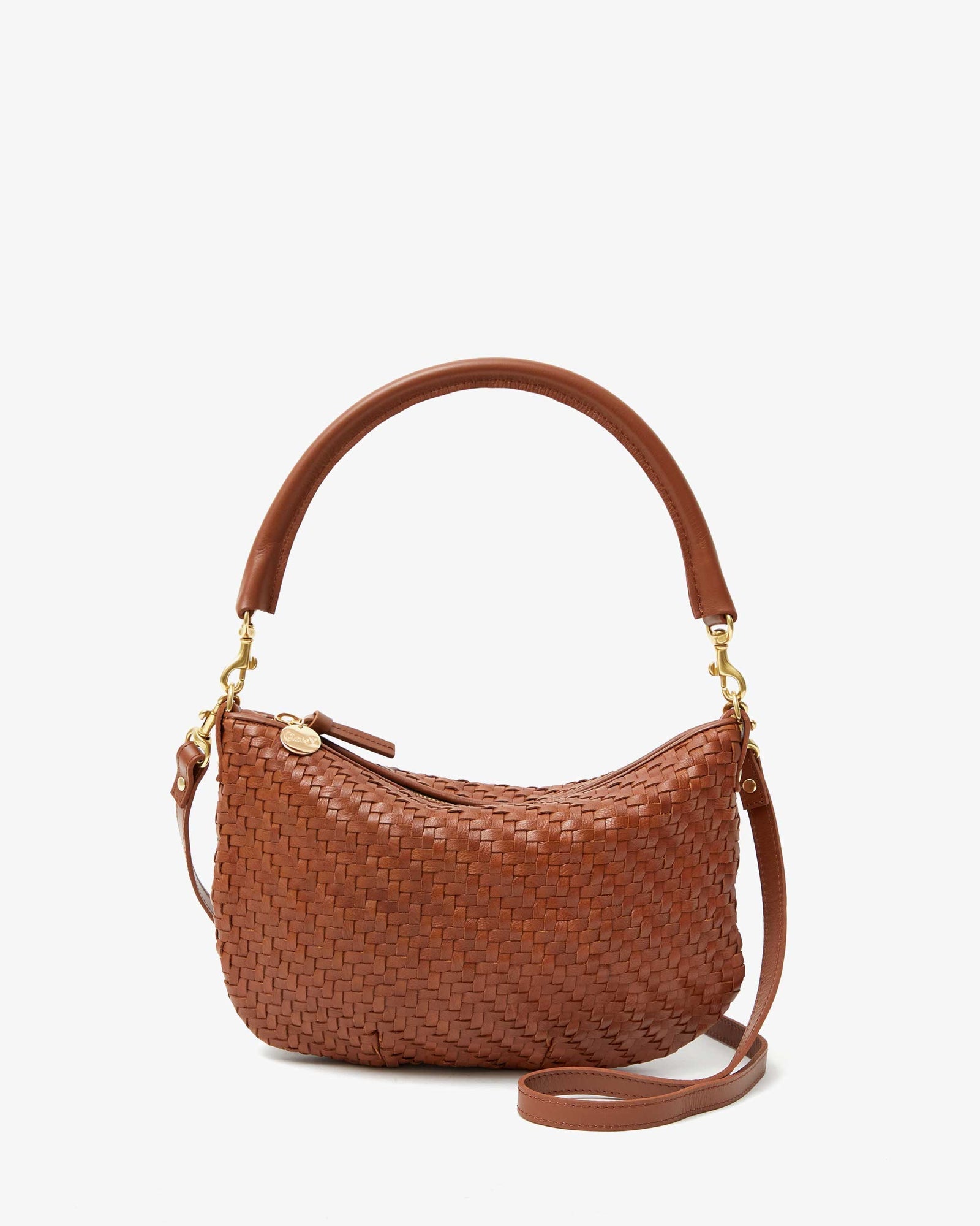 Clare V. Petit Moyen Messenger in Hazelnut