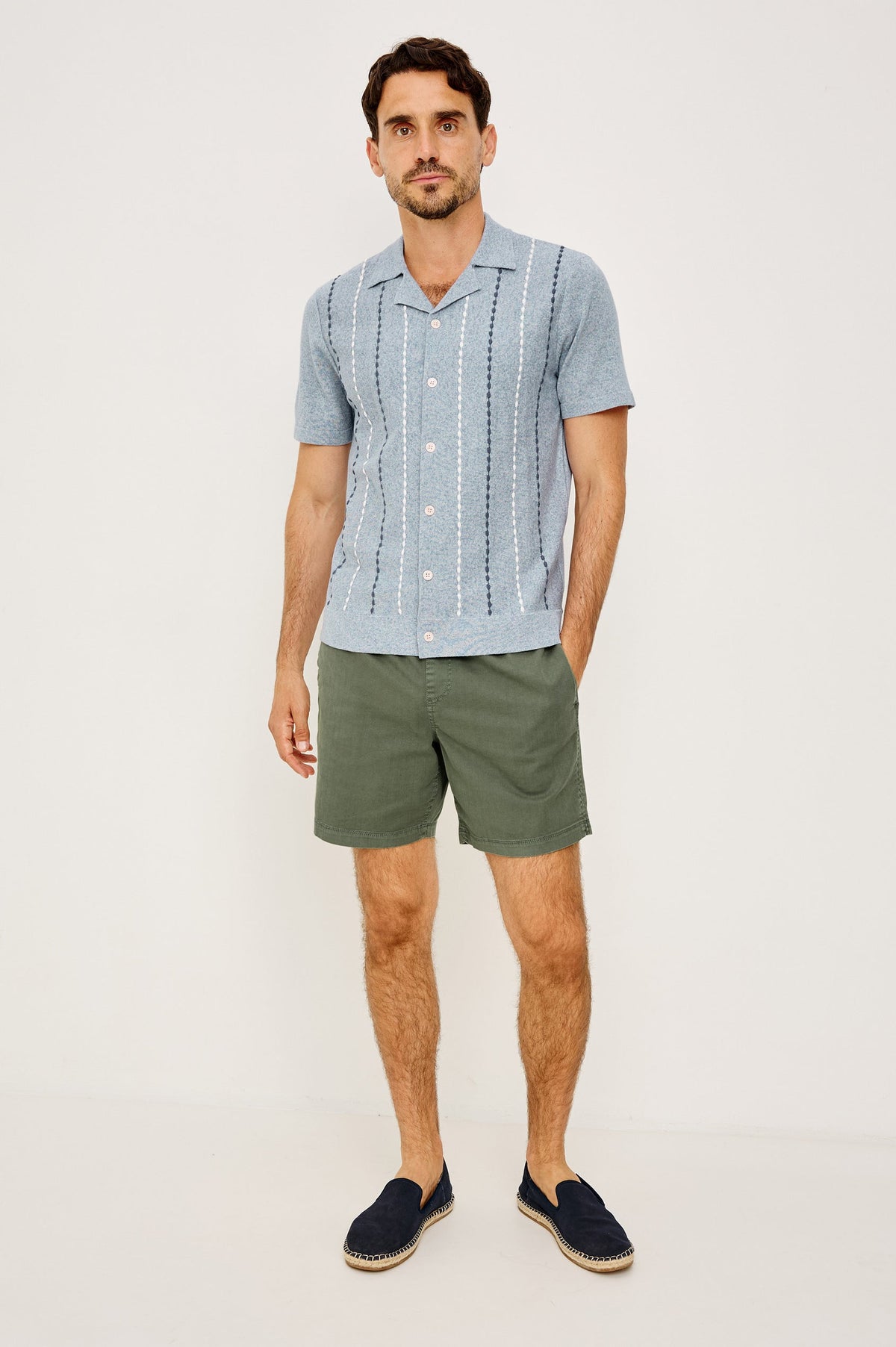 Rails Richie Shirt in Navy White Sky