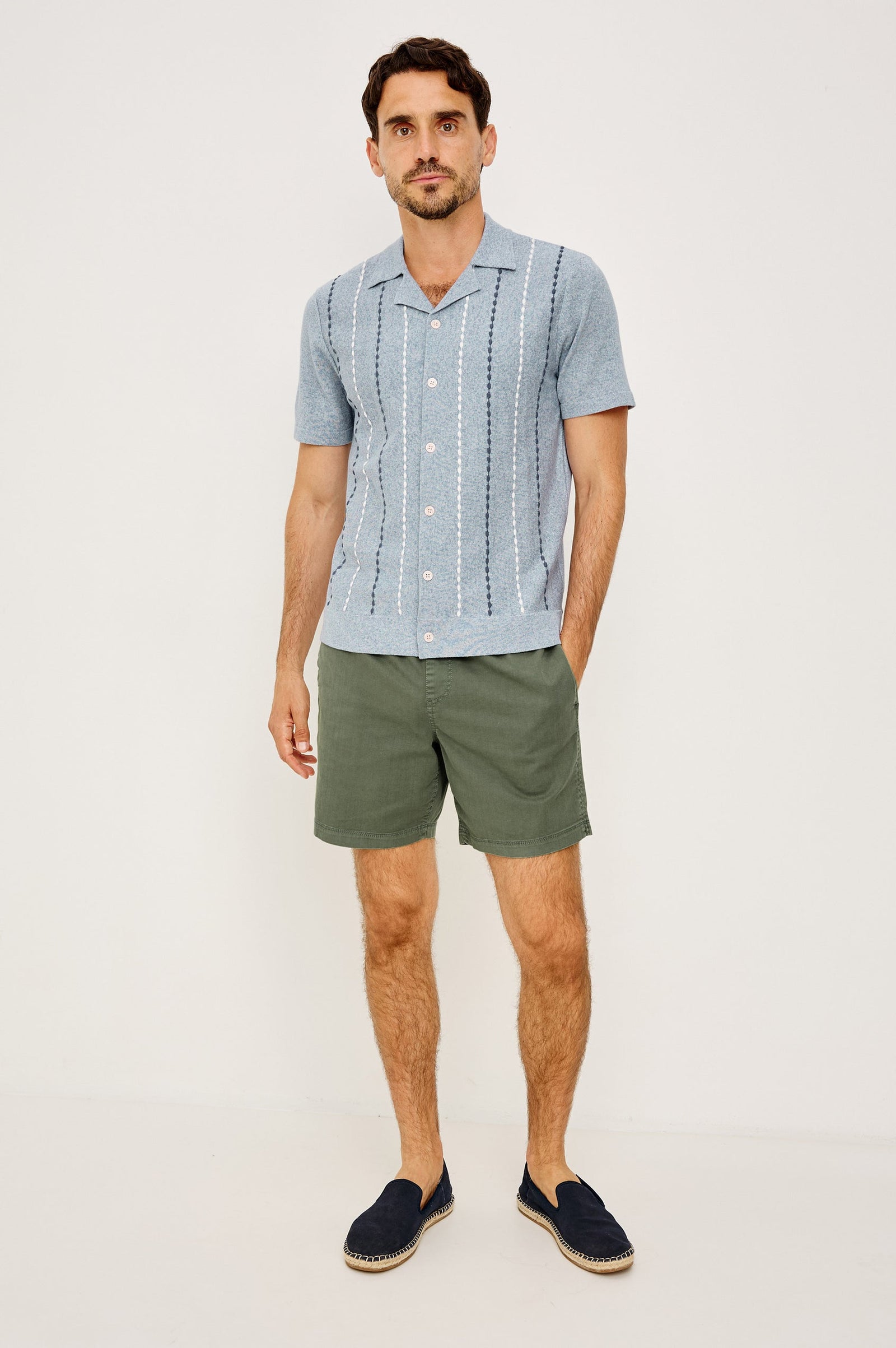 Rails Richie Shirt in Navy White Sky