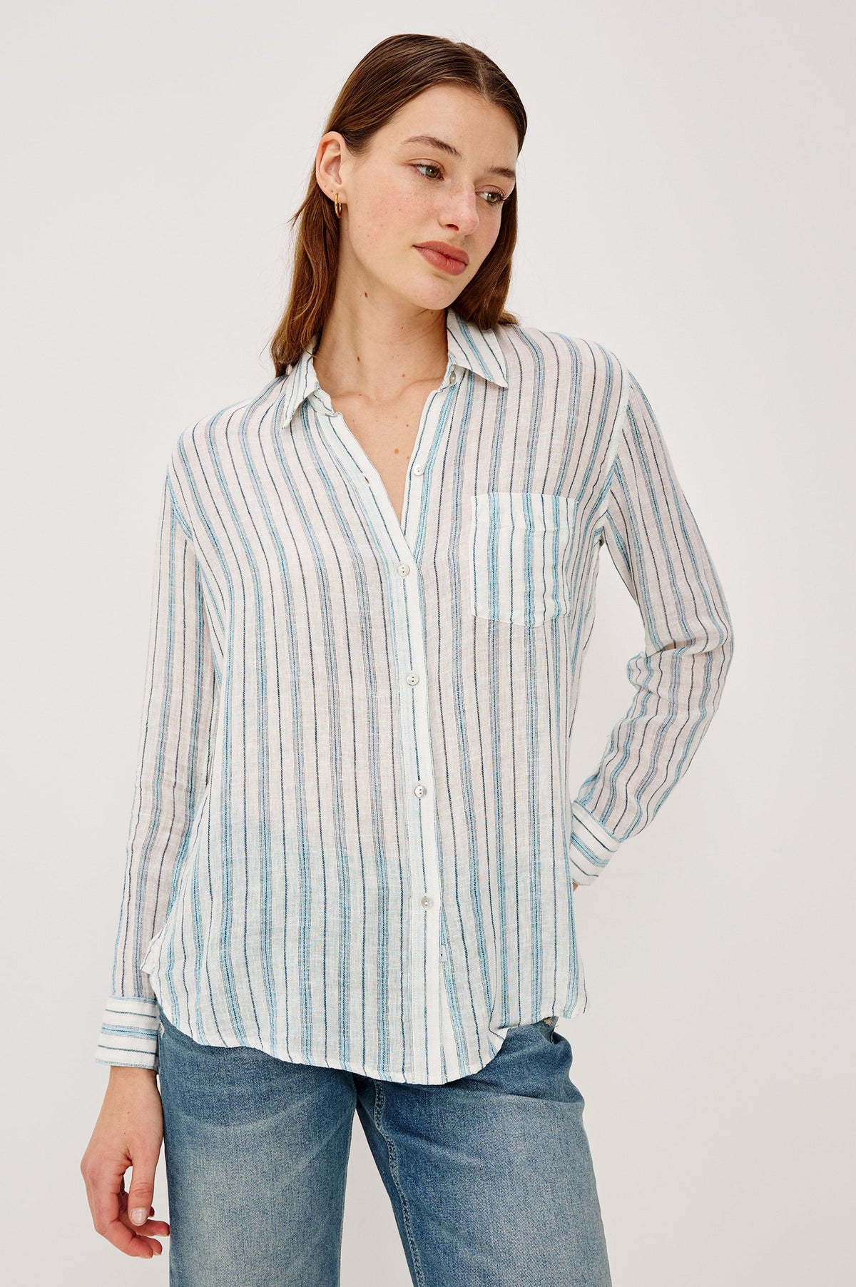 Rails Charli Button Down in Windward Stripe