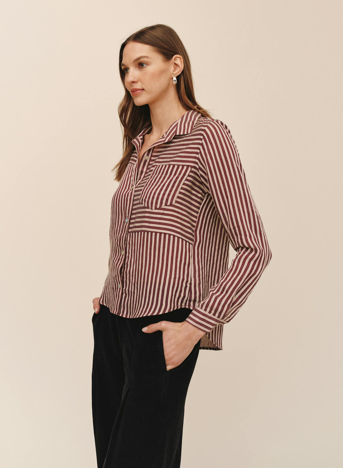 Bella Dahl Seamed Button Down Shirt