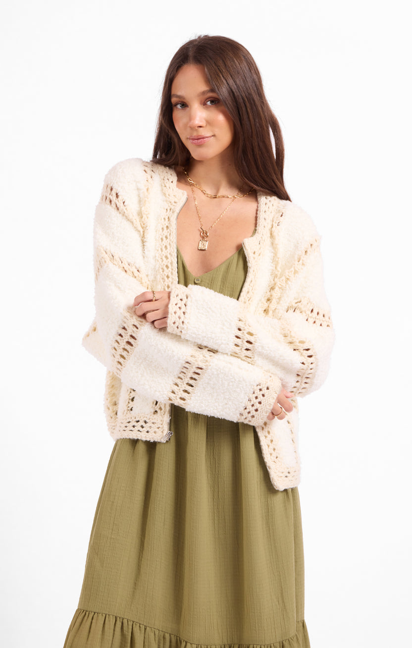SAGE THE LABEL Fluffy Clouds Zip Sweater