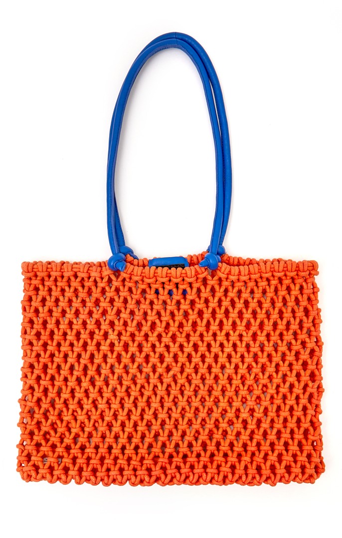 Clare V. Sandy Zucca w/ Cobalt Straps