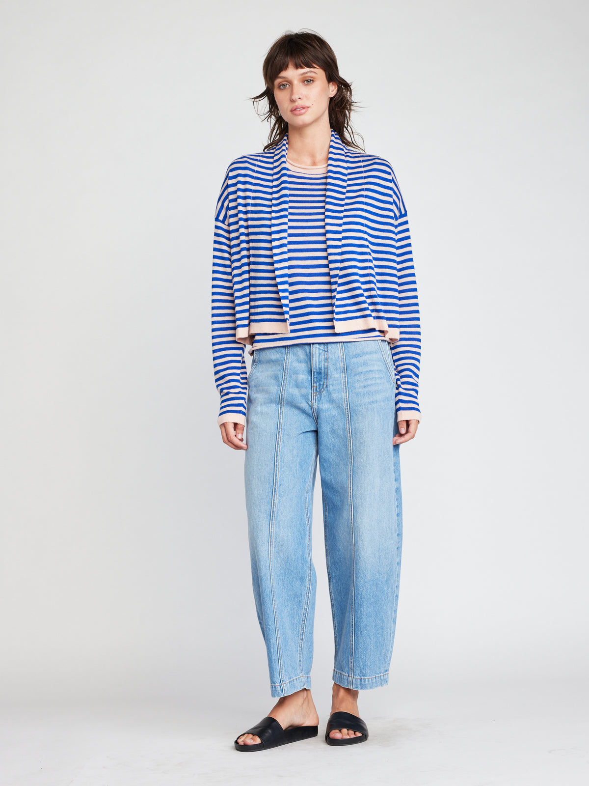 Self Contrast Octavia Open Shawl Cardigan
