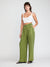 Self Contrast Caroline Pants in Kelp