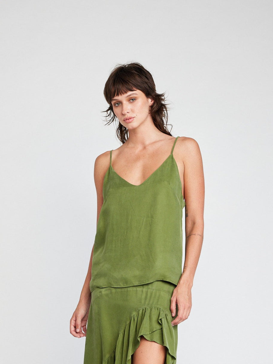 Self Contrast Molly Camisole Kelp