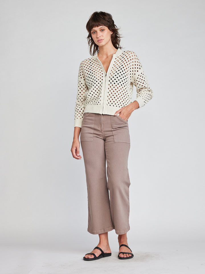 Self Contrast Delanie Fishnet Bomber