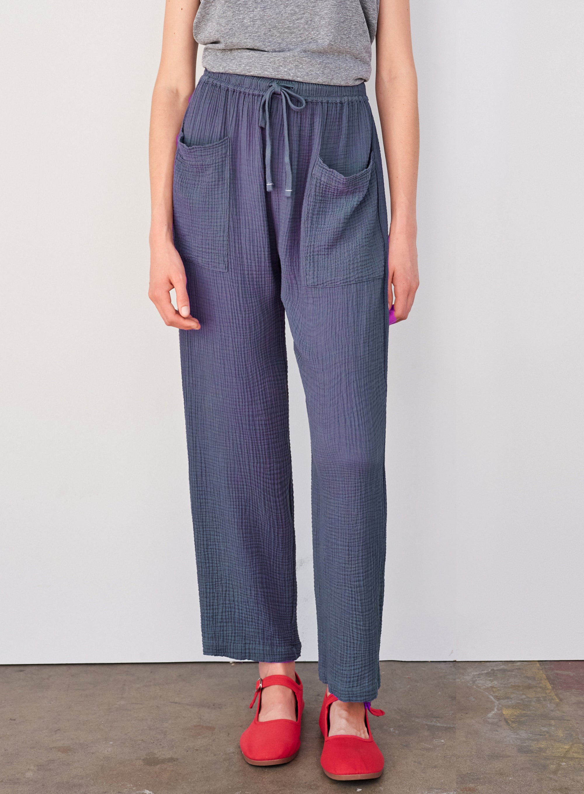 Sundry Pull On Pant With Patch Pockets Navy