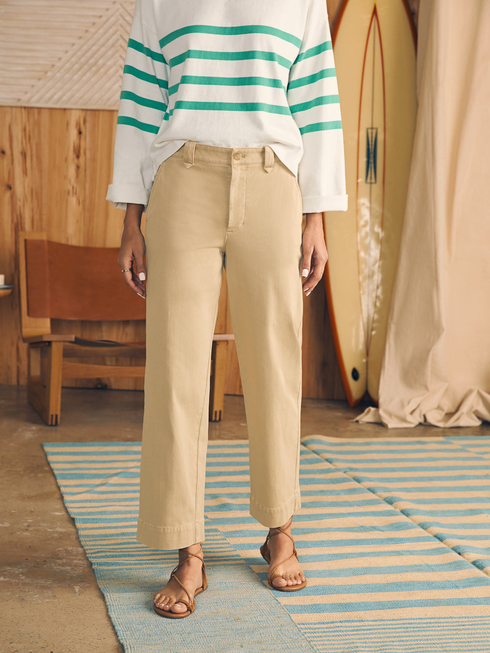 Faherty Coastline Knit Stretch Chino Khaki