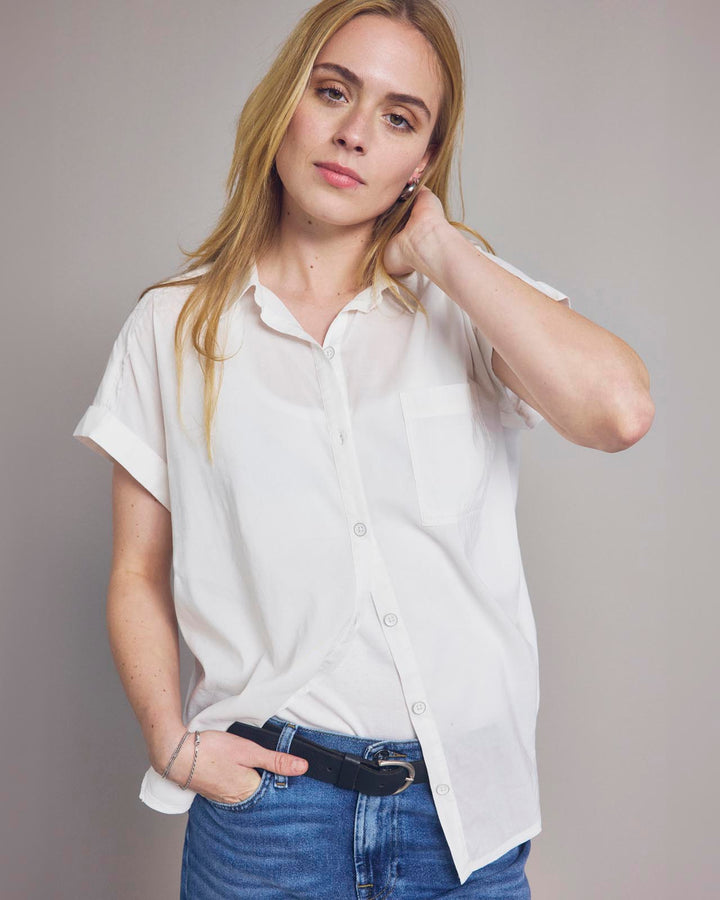 Splendid Short Sleeve Paige Shirt White
