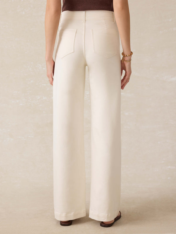Faherty Stretch Terry Harbor Pant in Egret