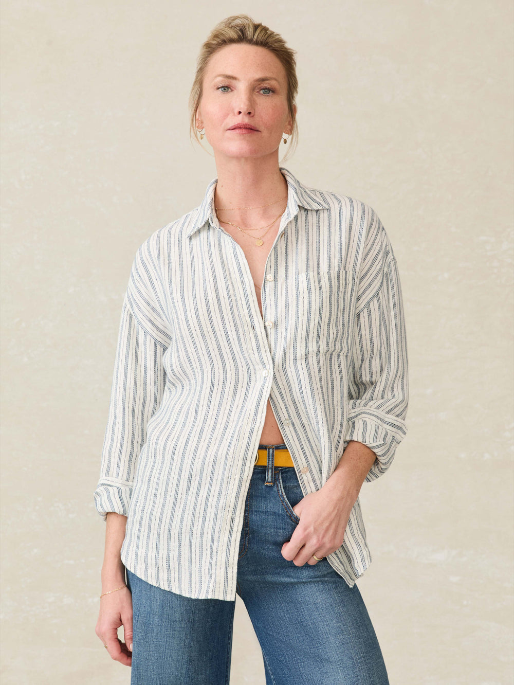 Faherty Santa Cruz Linen Relaxed Shirt in ODE