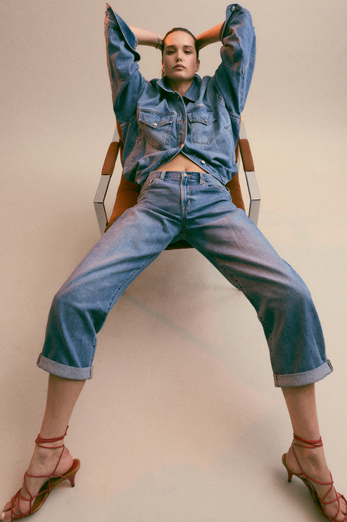 PISTOLA Donny Rolled Hem Boyfriend in Heartfelt