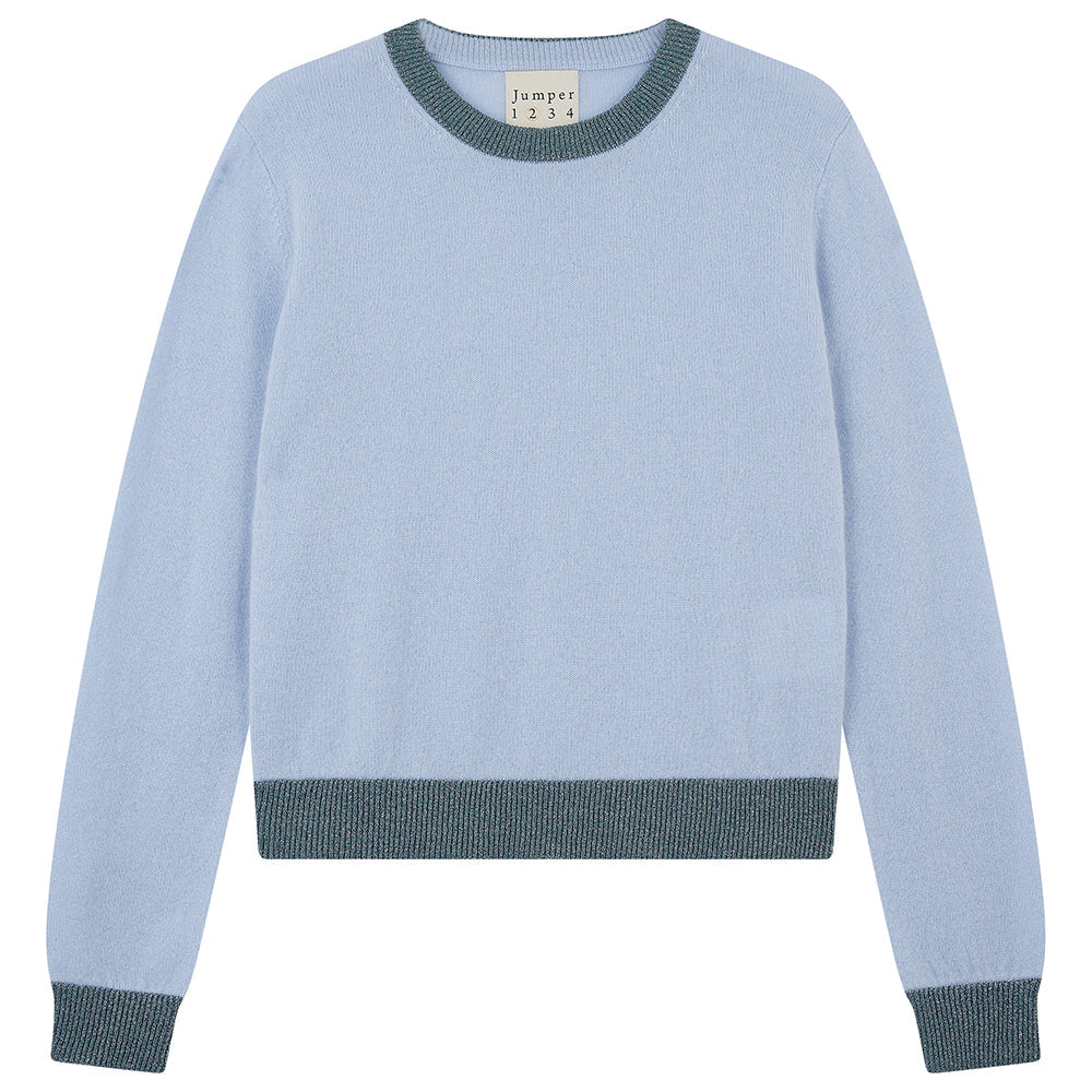 Jumper 1234 Lurex Trim Crew in Arctic Blue Multi