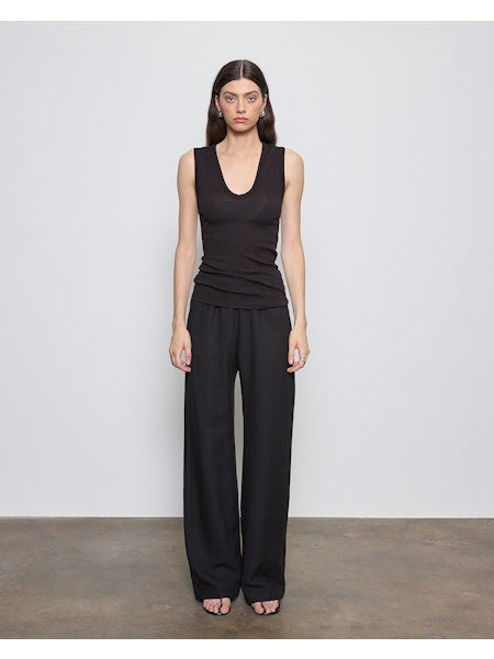 Enza Costa Textured Rib Sleeveless U
