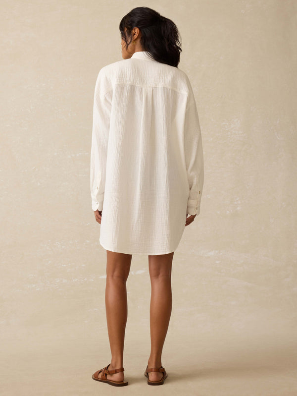 Faherty Dune Cotton Gauze Haze Shirtdress / Coverup