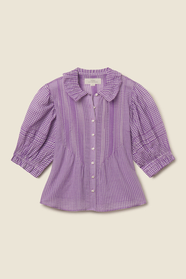 Birds of Paradis by Trovata Jess Blouse in Lilac Gingham