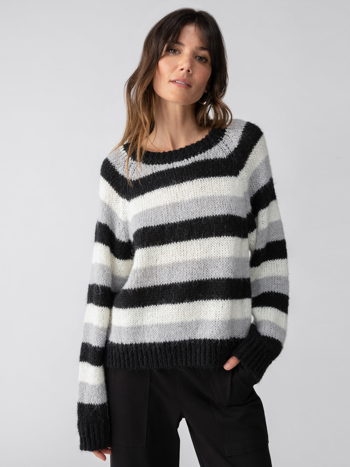 Sanctuary Picture This Stripe Sweater Ash Multi Stripe