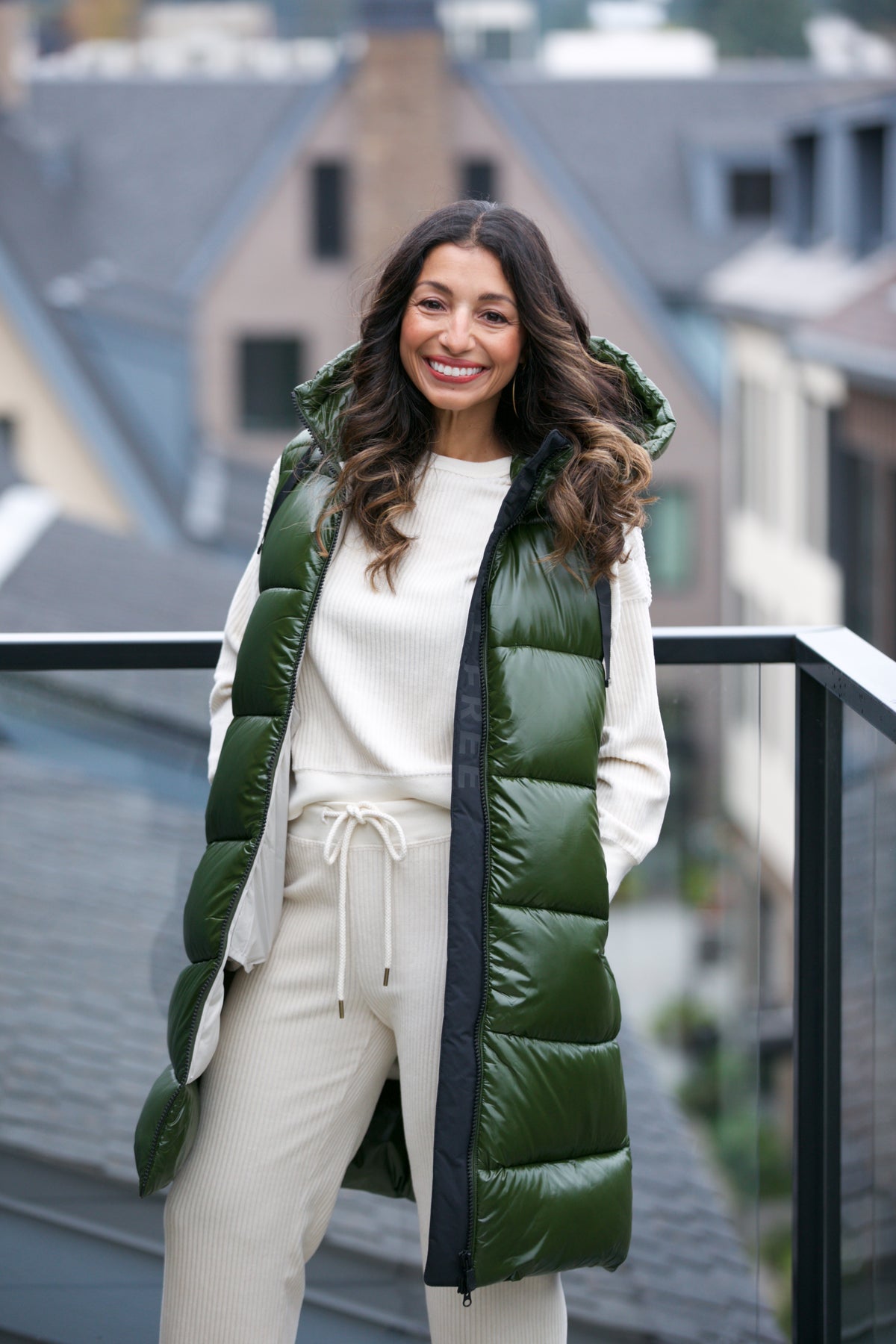Save The Duck Iria Puffer Vest in Pine Green