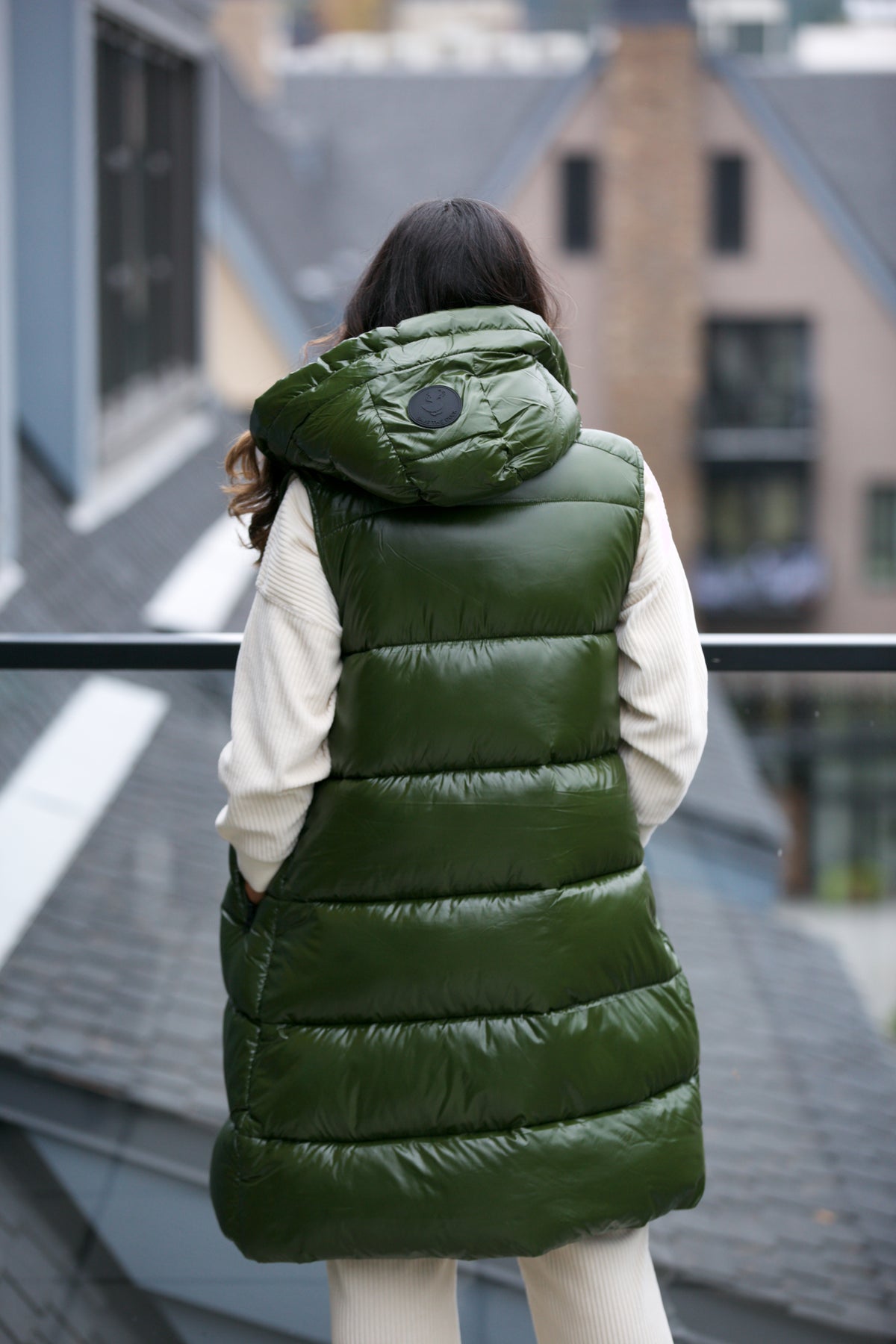 Save The Duck Iria Puffer Vest in Pine Green