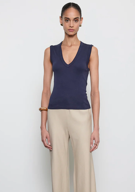 Enza Costa Supima Cotton New Classic Sleeveless V