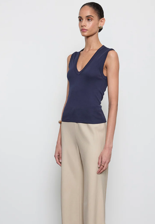 Enza Costa Supima Cotton New Classic Sleeveless V