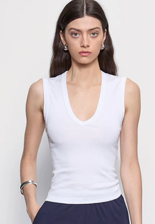 Enza Costa Supima Cotton New Classic Sleeveless V