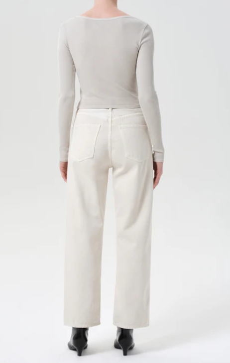 AGOLDE Ren High Rise Wide Leg in Brown Rice