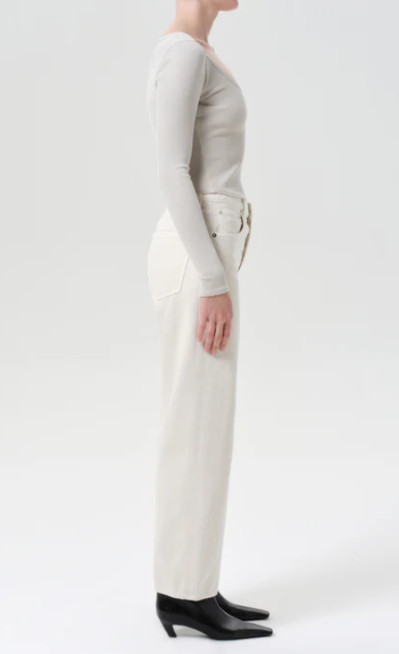 AGOLDE Ren High Rise Wide Leg in Brown Rice