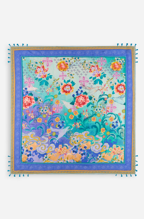 Johnny Was Collection Silk Scarf in Altair