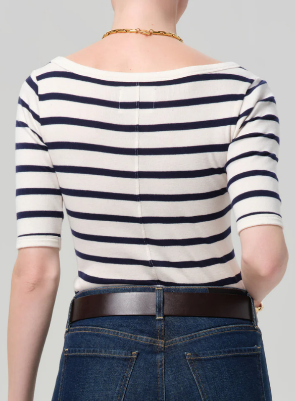 Citizens of Humanity 3/4 Sleeve Boat Neck Slim Tee