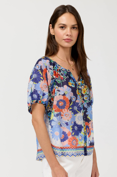 Johnny Was Collection Avah Button Down Shirt in Tiana