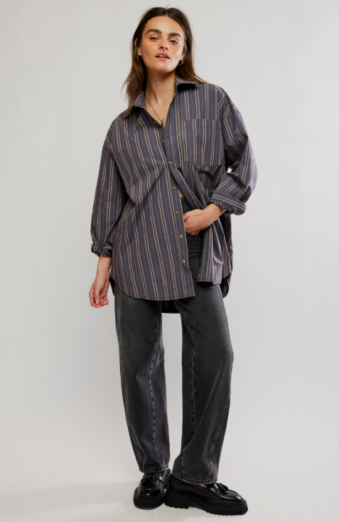 Free People Freddie Striped Shirt