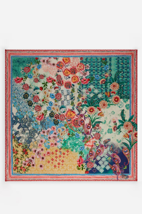 Johnny Was Collection Silk Scarf w/ No Tassel in Carlina
