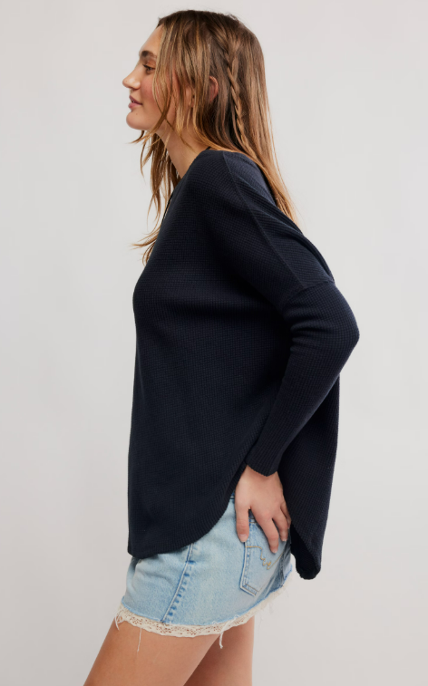 Free People Latte Blues Thermal Solid