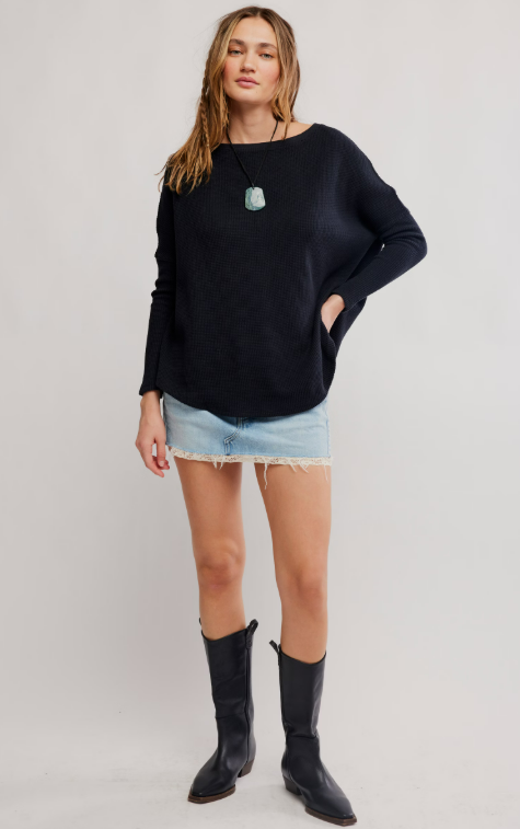 Free People Latte Blues Thermal Solid