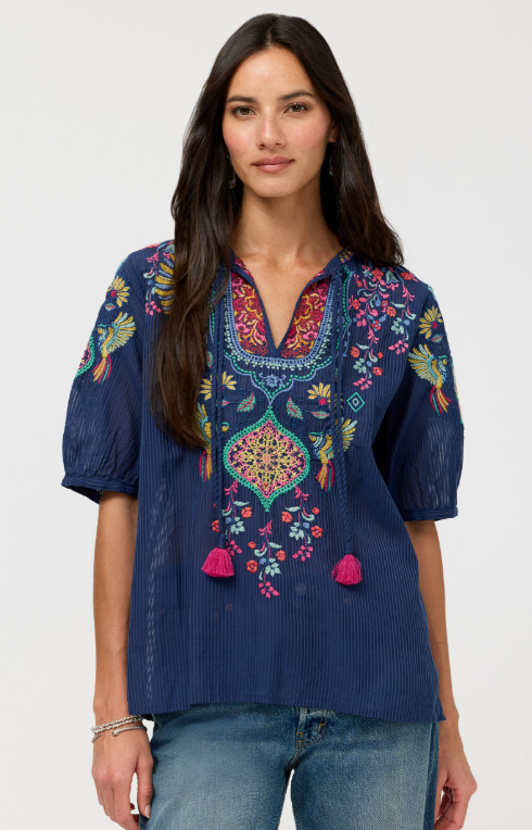 Johnny Was Collection Margot Short Sleeve Blouse