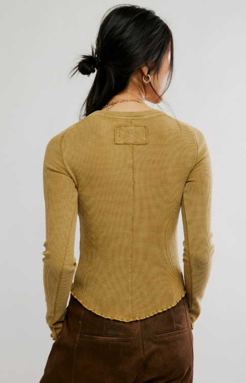 Free People Easy Does It Tee in Golden Eagle