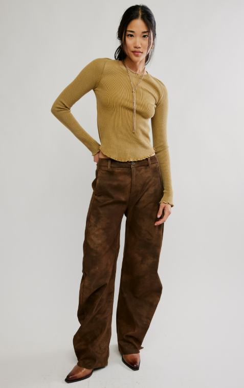 Free People Easy Does It Tee in Golden Eagle