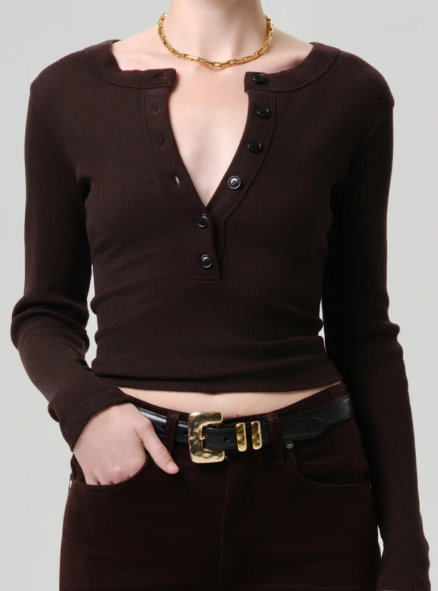 Citizens of Humanity Varra Henley in Chocolate
