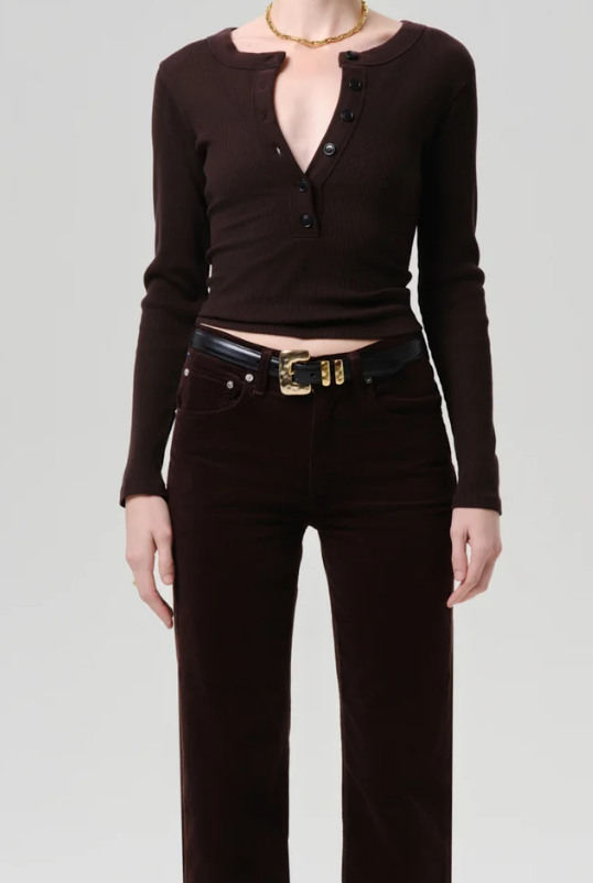 Citizens of Humanity Varra Henley in Chocolate