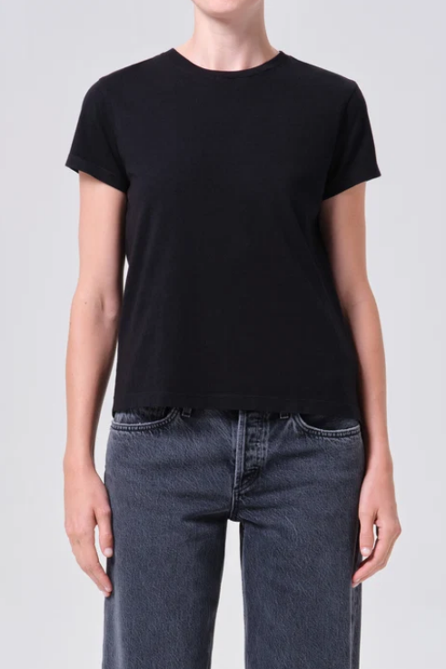 AGOLDE Long Line Adine Tee in Black