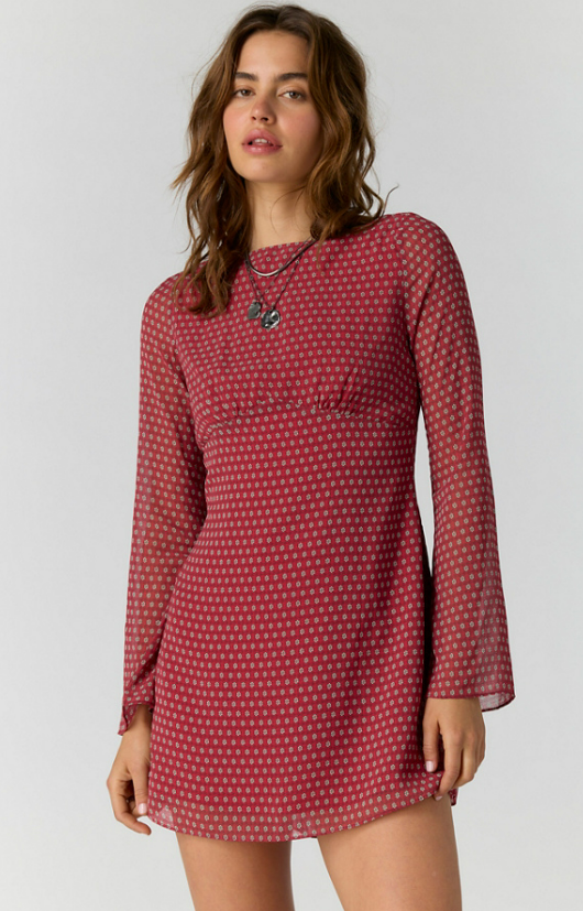 Free People Jolie Printed Mini Dress Salsa Combo