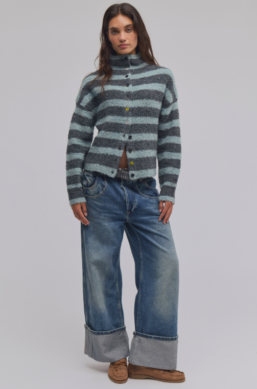 Free People WTF Button Collection Cardigan