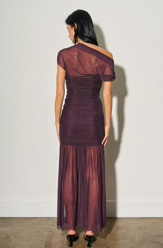 DEON Sheer Draped Dress