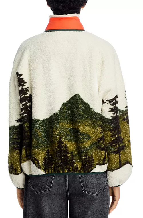 THE GREAT. The Plush Terrain Full-Zip in Mountain View Landscape