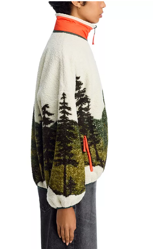 THE GREAT. The Plush Terrain Full-Zip in Mountain View Landscape