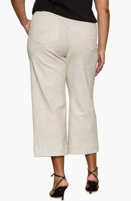 Sanctuary The Marine Pant in Chalk with Embroidery